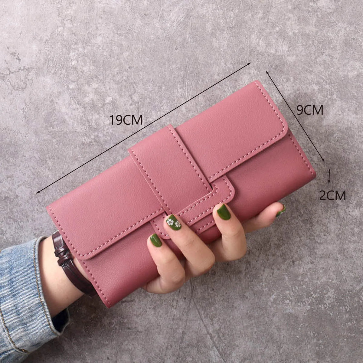 Ultra Slim Trifold Wallet for Women – Water-Resistant PU Leather