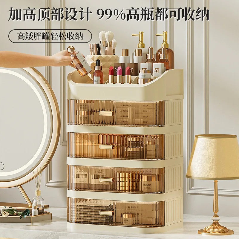 Cosmetic Storage Box Drawers Plastic Dressing Table Cabinet