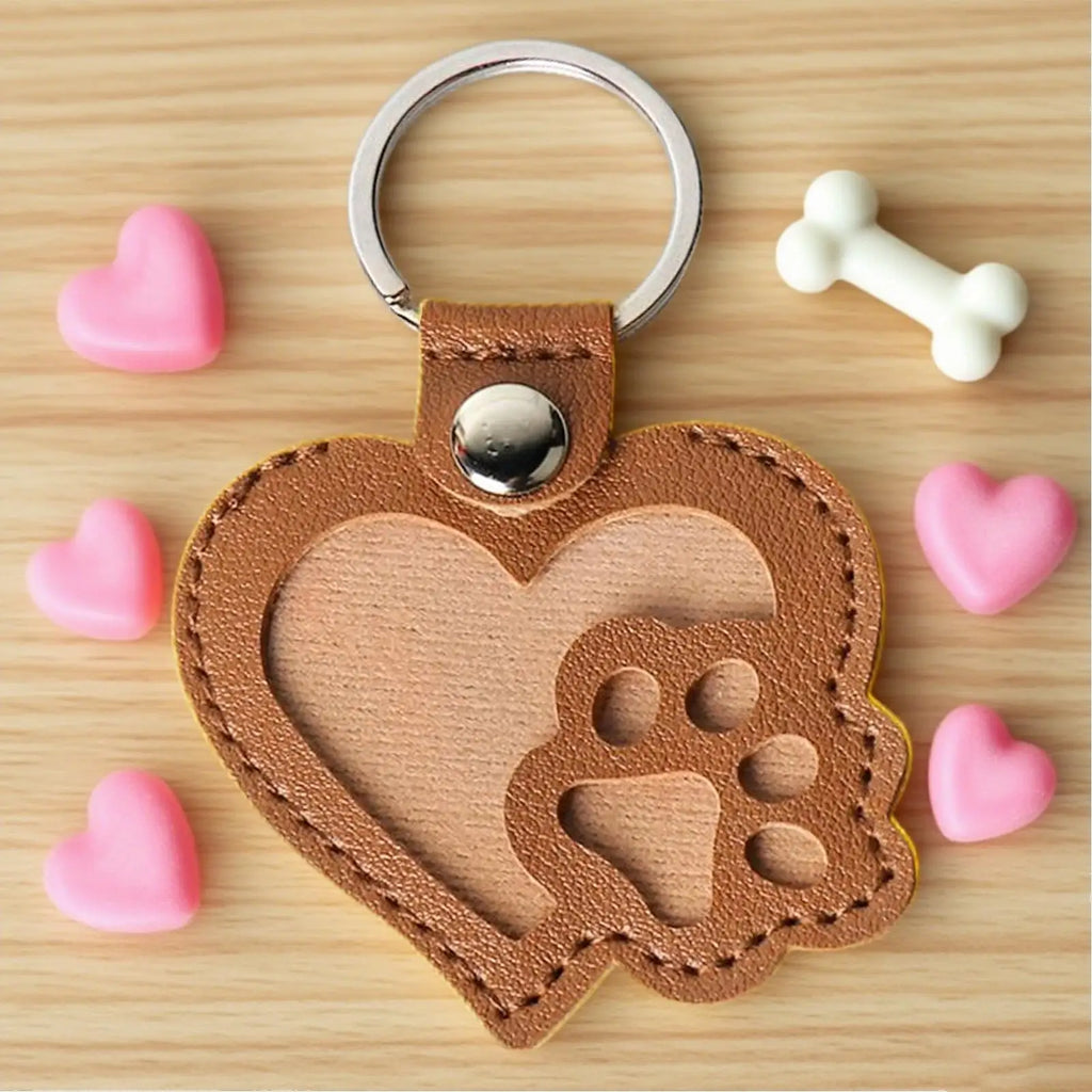 Leather Pet Hair Collector Keychain | Dog Keepsake Pendant
