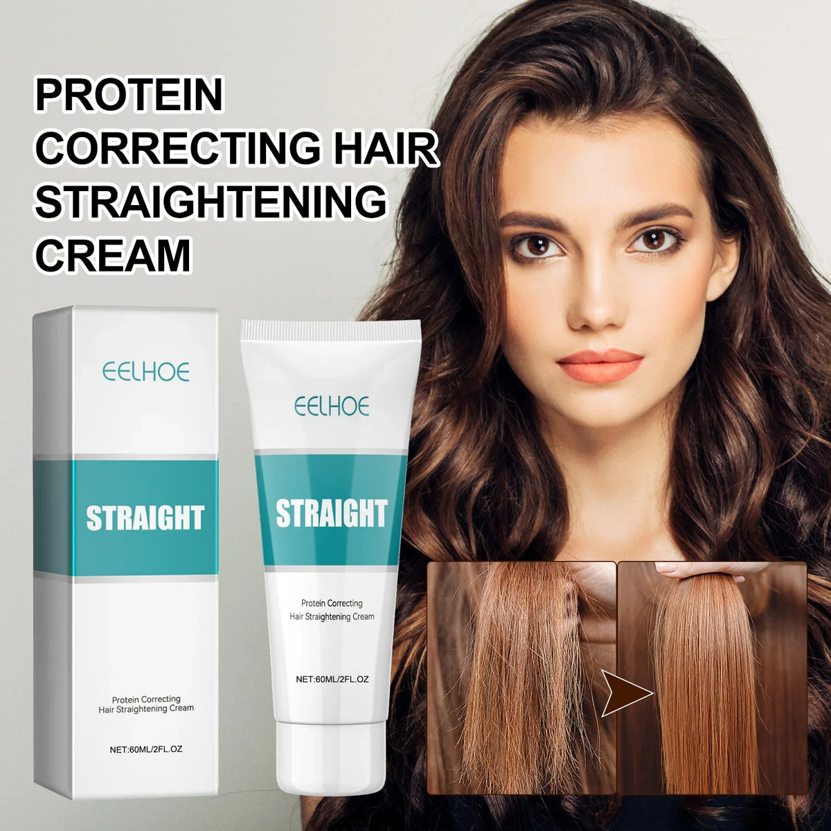 Keratin Protein Hair Straightening Smoothing Cream – 60ml