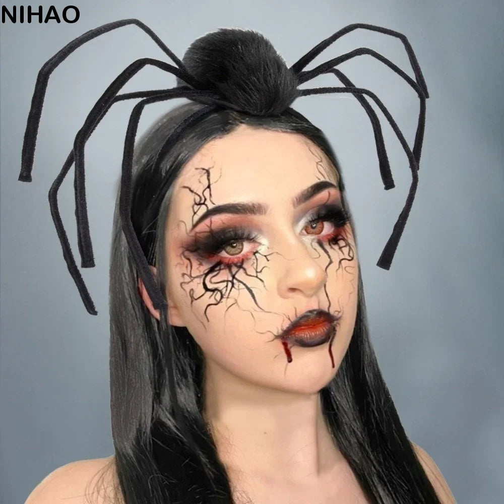 Halloween Spider Headband – Black Non-Slip Hair Hoop