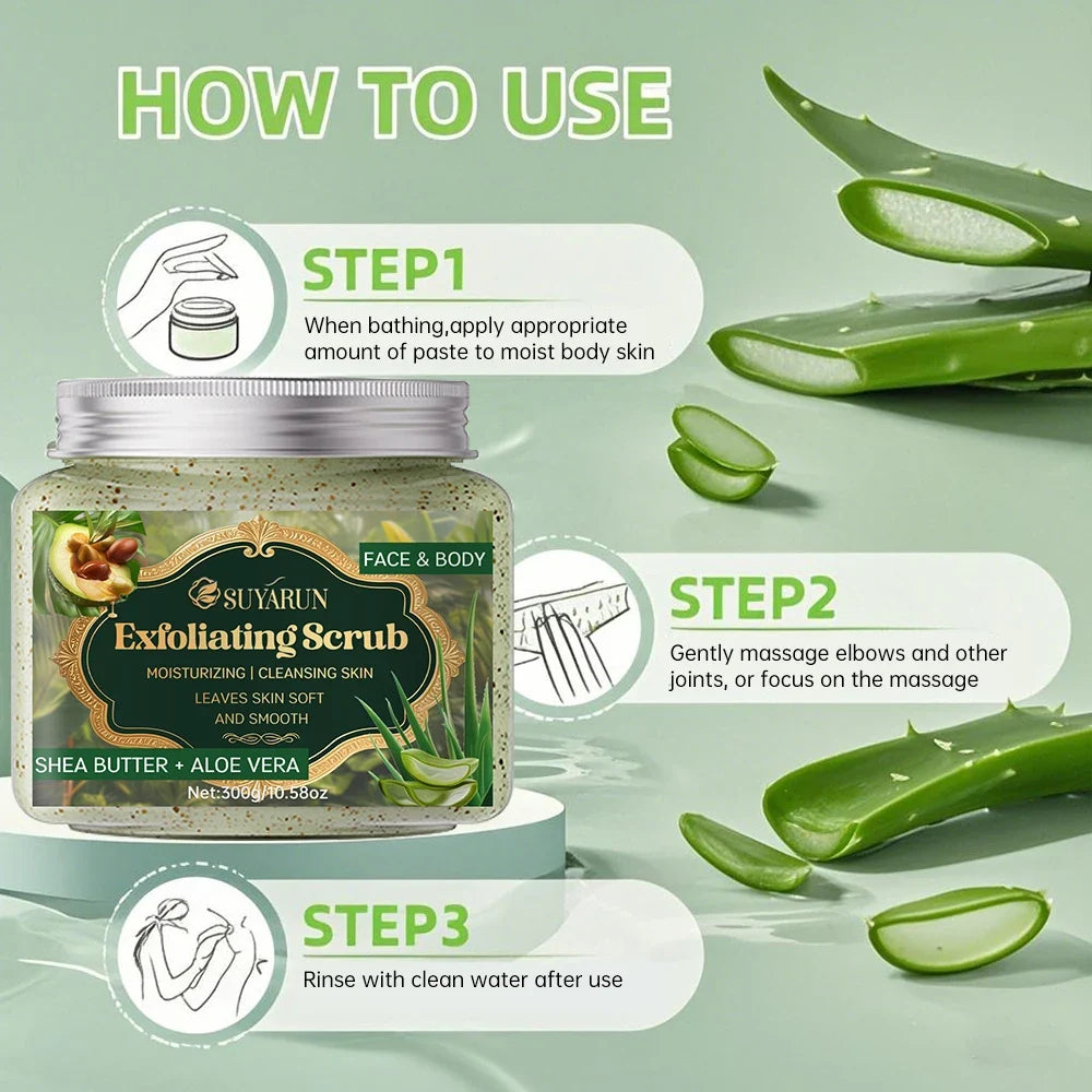 SUYARUN Shea Butter & Aloe Vera Exfoliating Face & Body Scrub