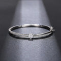 Huitan Cross Bangle Bracelet – Cubic Zirconia Women's Jewelry