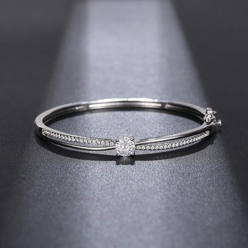 Huitan Cross Bangle Bracelet – Cubic Zirconia Women's Jewelry