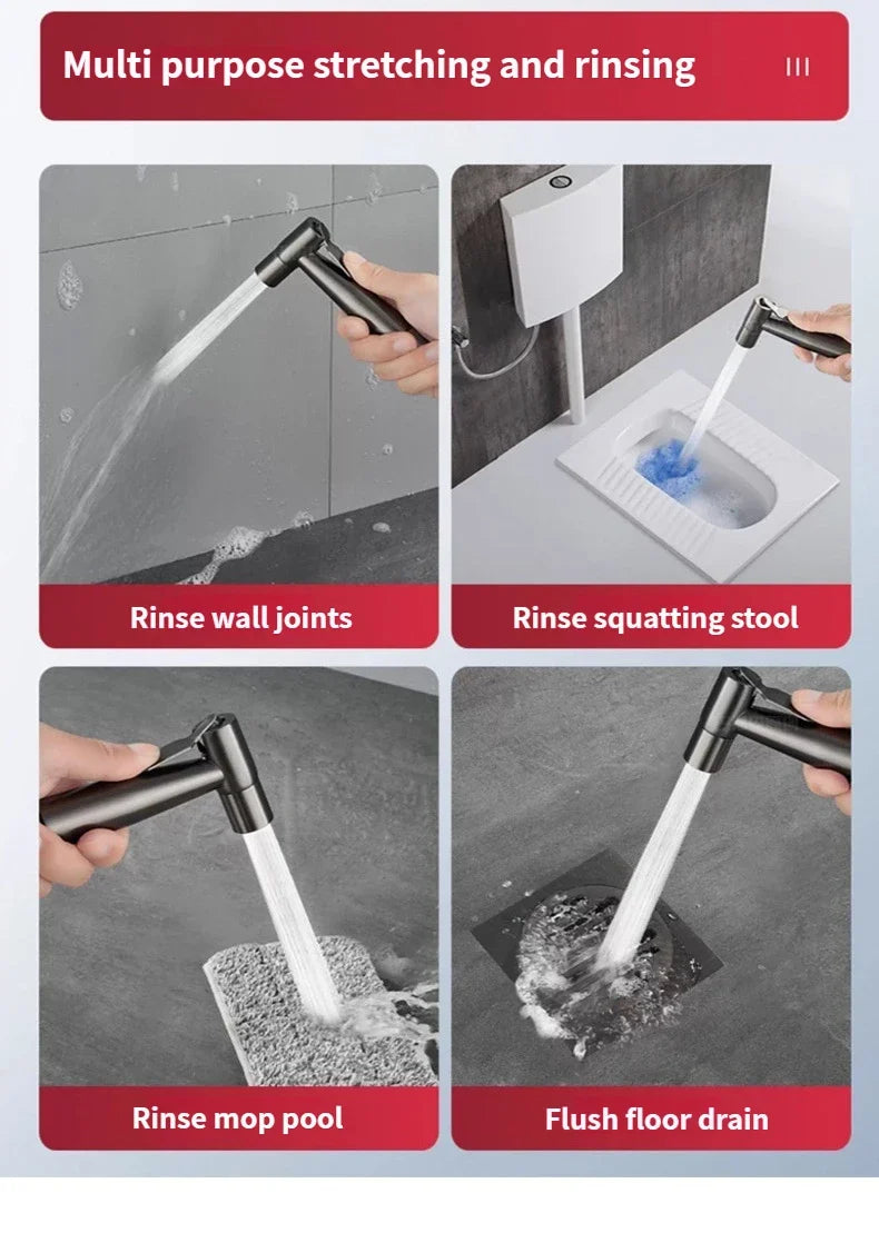 Handheld Bidet Sprayer Set – Stainless Steel Toilet Spray Gun