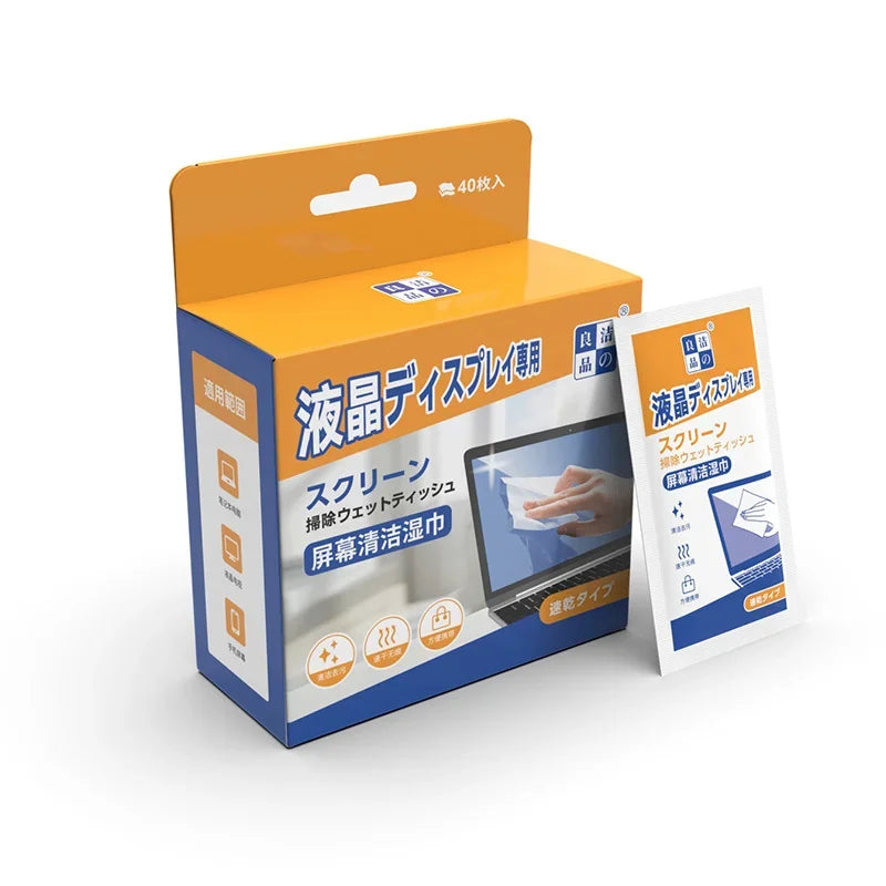 40-Pack Dry & Wet Screen Cleaning Wipes – Phones, Laptops, TVs