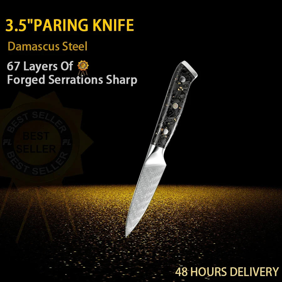 Damascus Knife Set VG10 67-Layer | Chef, Santoku & Boning