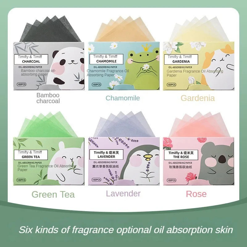 BIOAOUA 100-Sheet Fragrance Facial Oil-Absorbing Papers T-Zone
