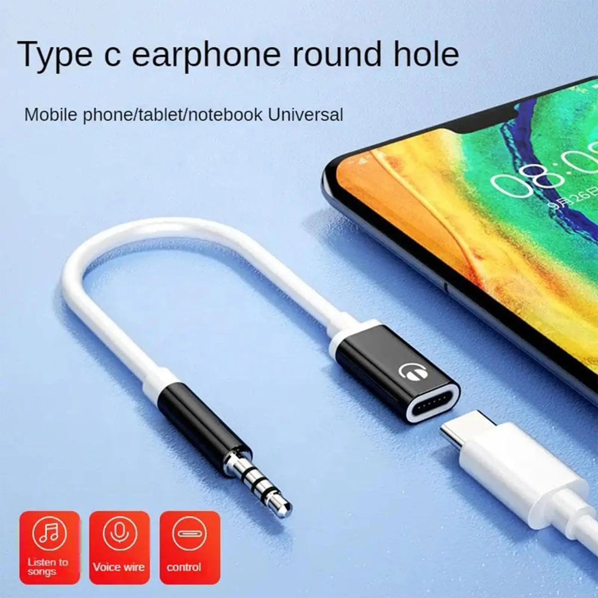 USB-C to 3.5mm Headphone Adapter | Type-C to AUX Cable