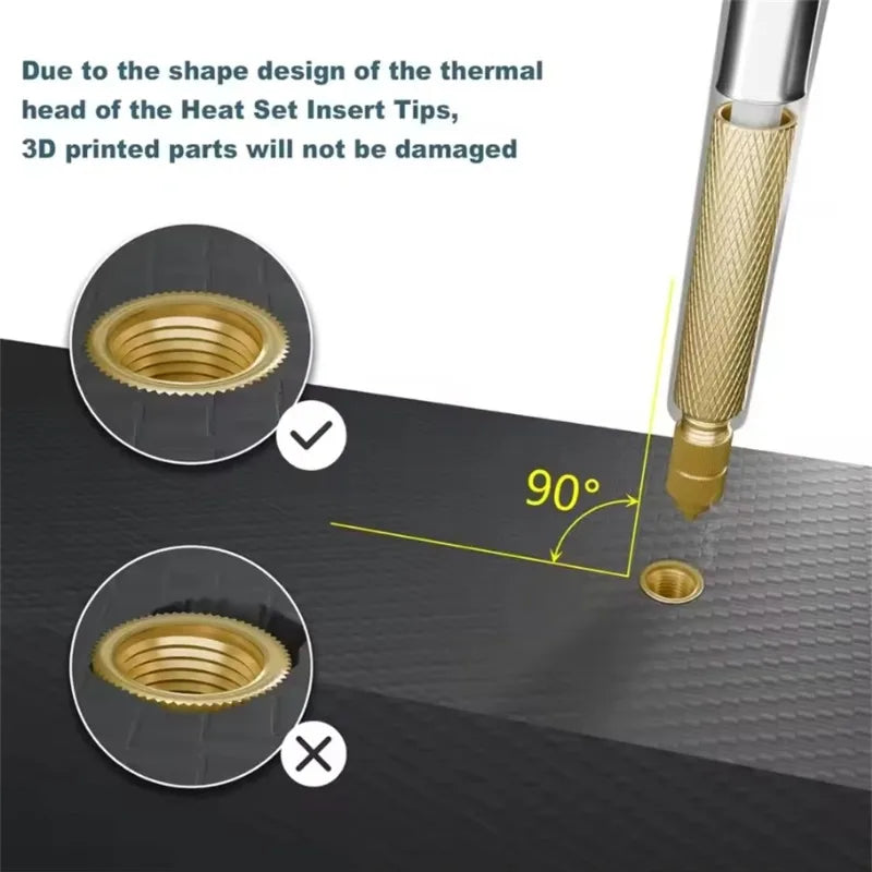 Heat Set Insert Tips M2–M6 | Brass Soldering Kit for 3D Printing