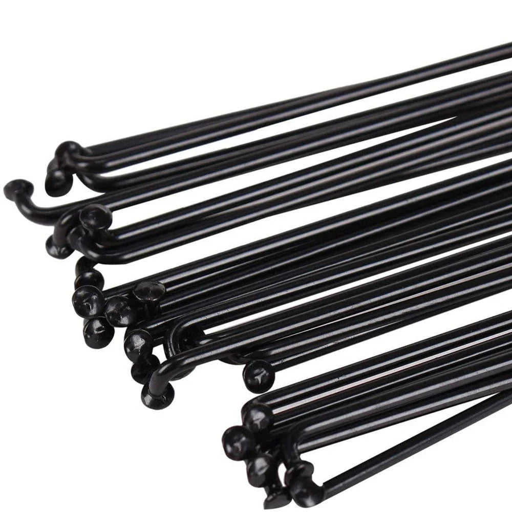 Black Stainless Steel Bike Spokes & Nipples – 36 Set, 170–290mm