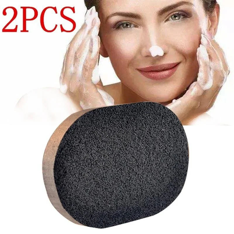 Soft Natural Black Bamboo Sponge Beauty Face Wash Cleaning Cosmetic