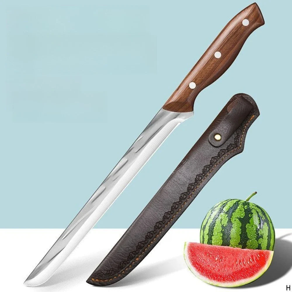 PLYS Hand Forged Ham & Watermelon Knife – Wood Handle