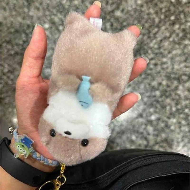 Cute Otter Plush Keychain – Kawaii Bag Charm Pendant Gift