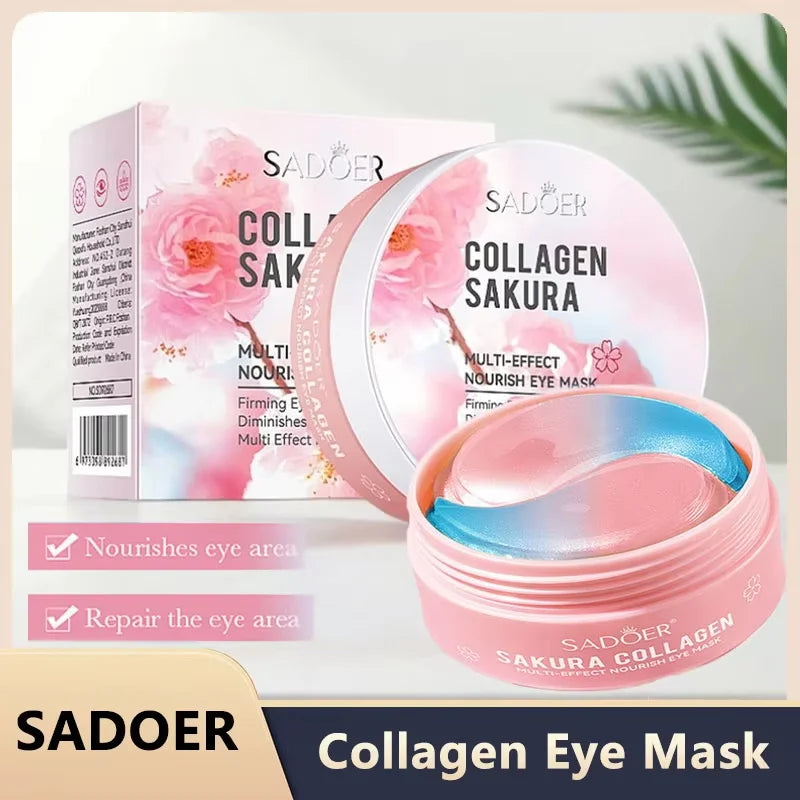 SADOER Sakura Collagen Eye Mask 60pcs – Hydrating Eye Patches