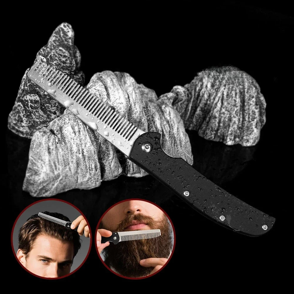 Metal Folding Beard Comb | Travel Mustache Grooming Tool