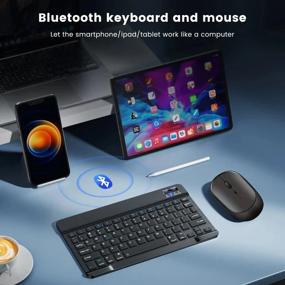 Mini 78-Key Wireless Keyboard Mouse Bluetooth-compatible Rechargeable