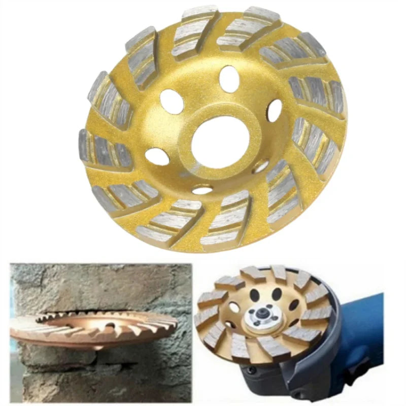 4" Turbo Diamond Grinding Cup Wheel – 12 Seg Angle Grinder