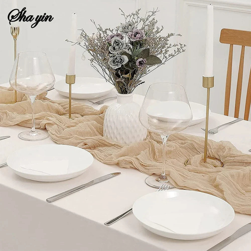 Sage Cheesecloth Gauze Table Runner – Wedding & Party Decor
