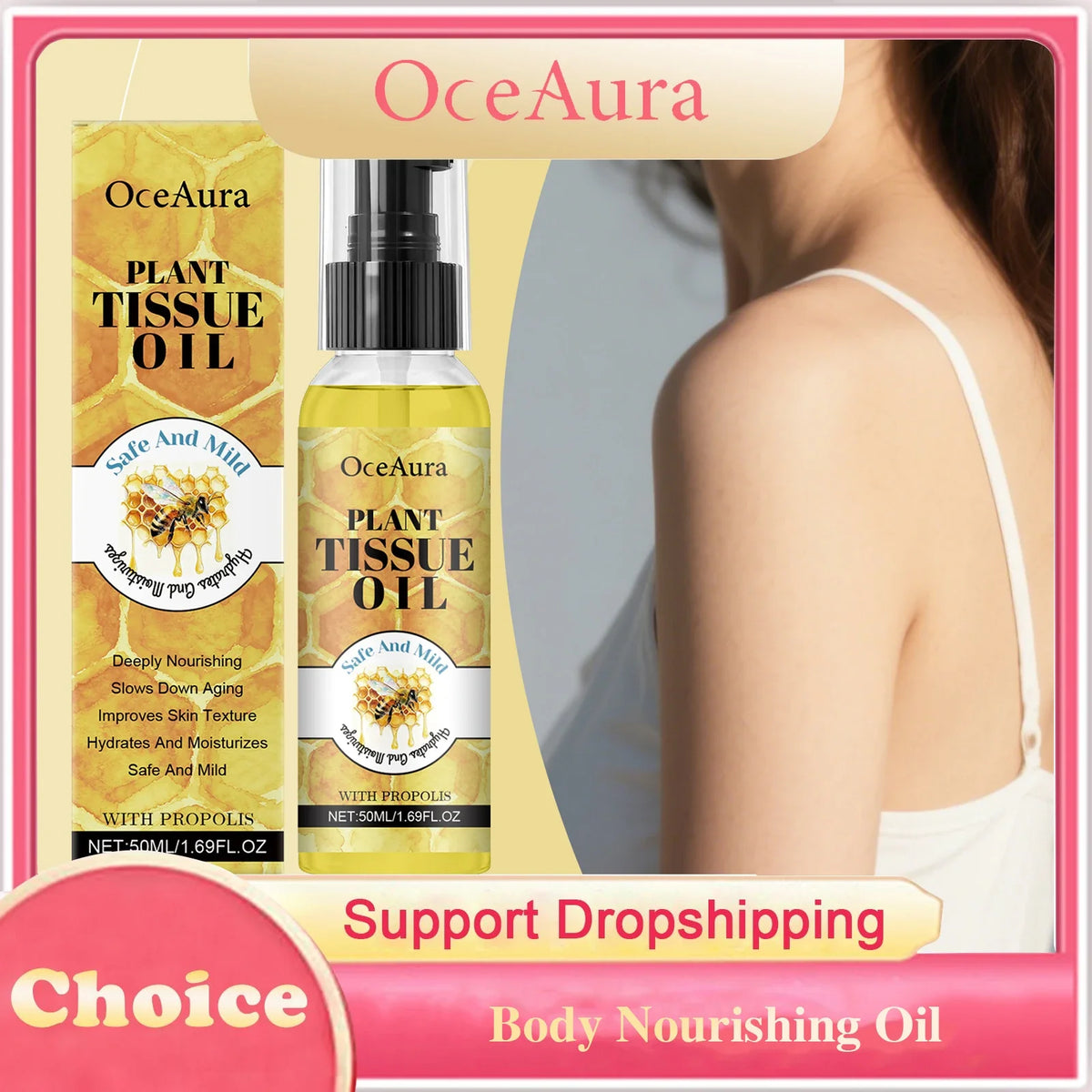 OceAura Honey Body Oil – Moisturizing, Brightening & Skin Repair