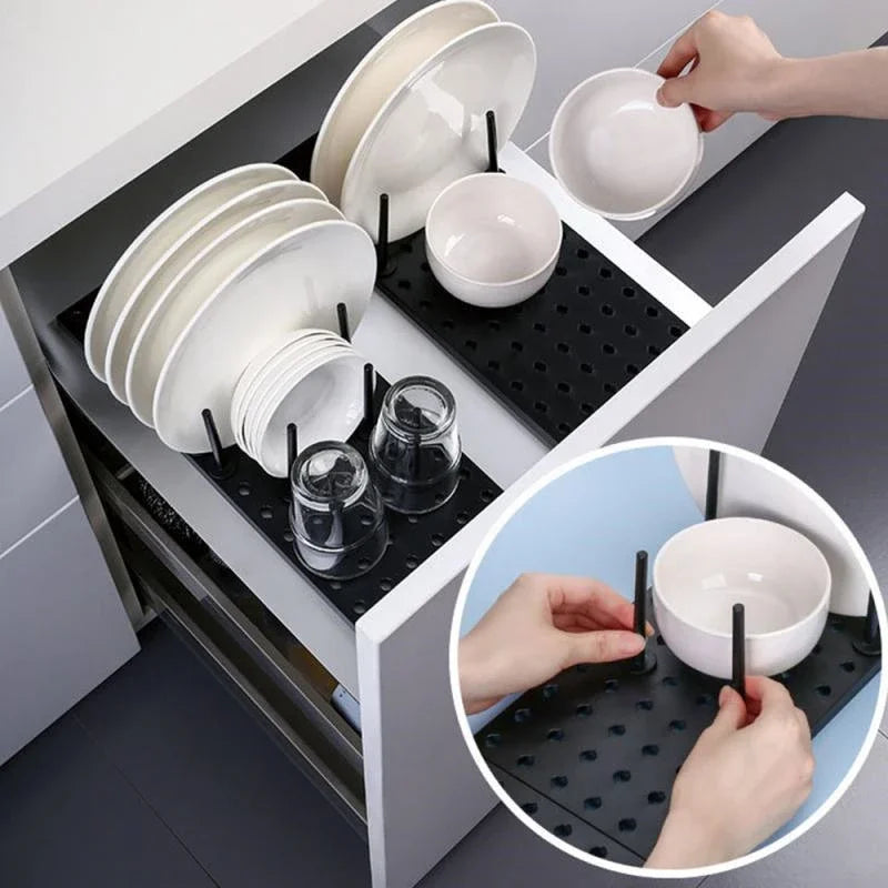 Adjustable Dish Drying Rack & Kitchen Sink Organizer Shelf