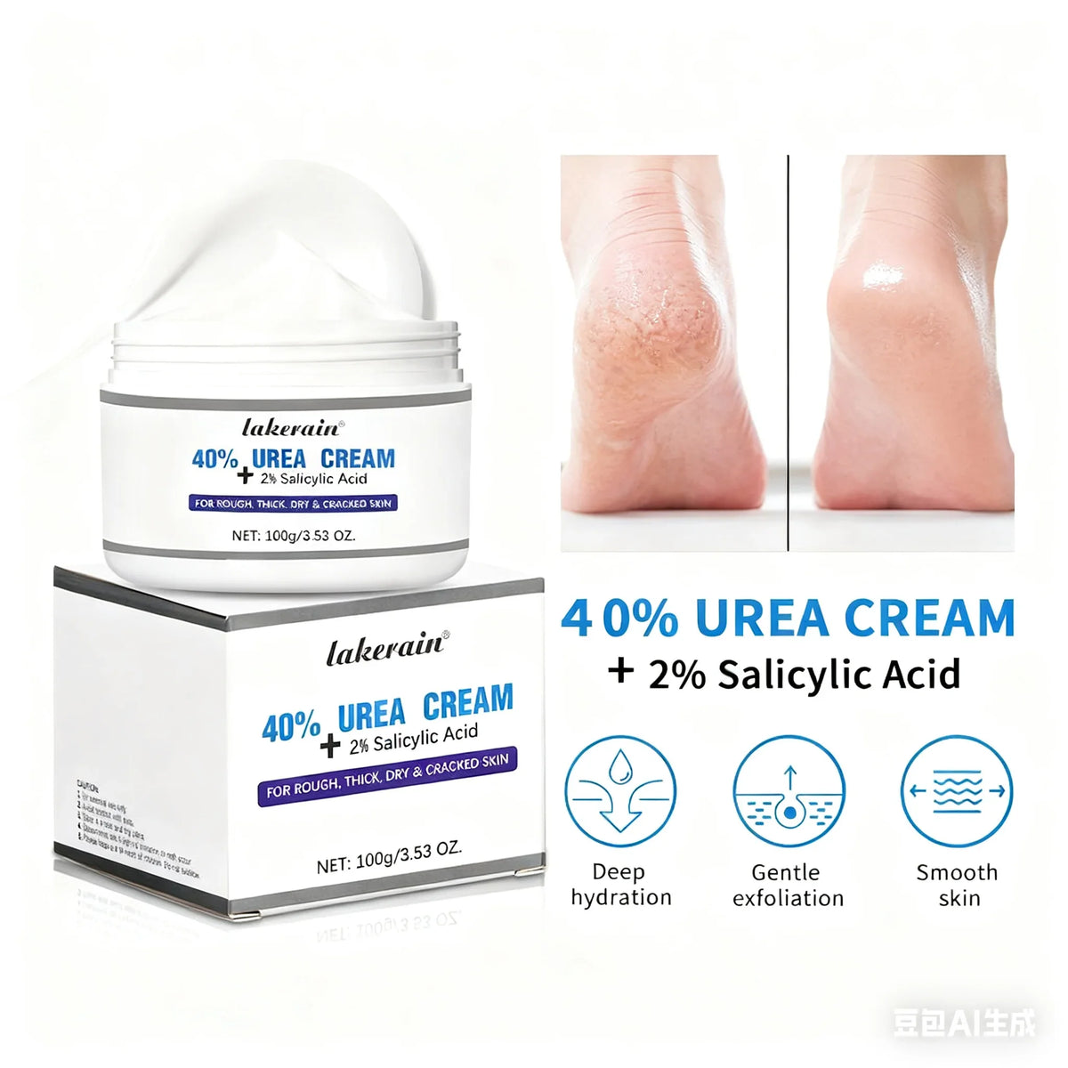 40% Urea Cream + 2% Salicylic Acid Foot & Hand Moisturizer