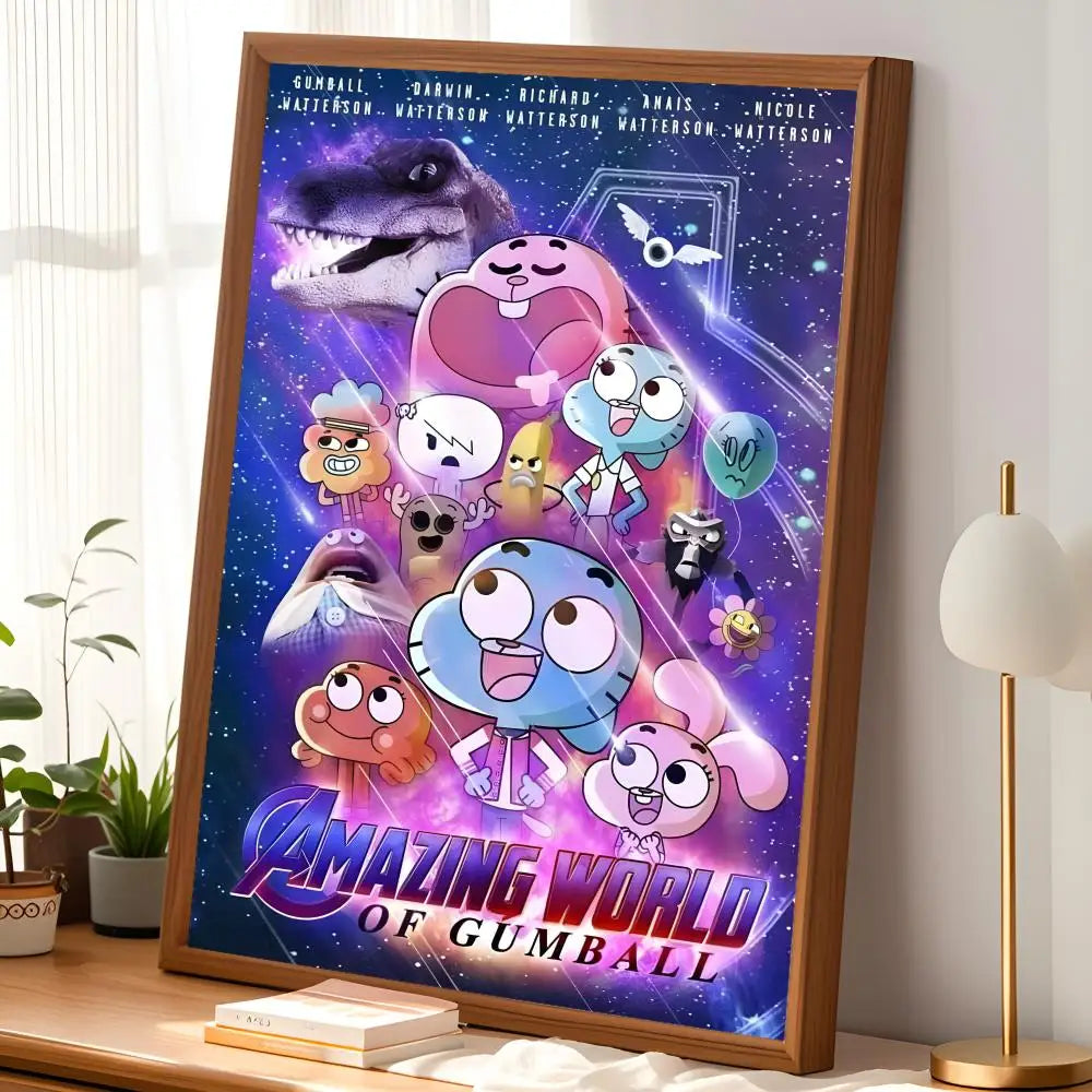 Amazing World of Gumball Self-Stick HD PVC Wall Art Poster