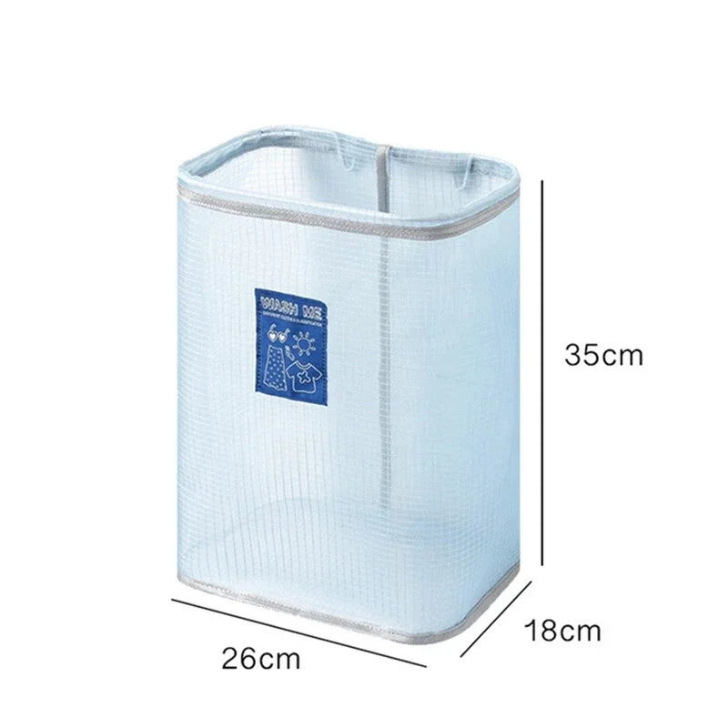 Wall-Mounted Foldable Laundry Basket | Large Mesh Hamper