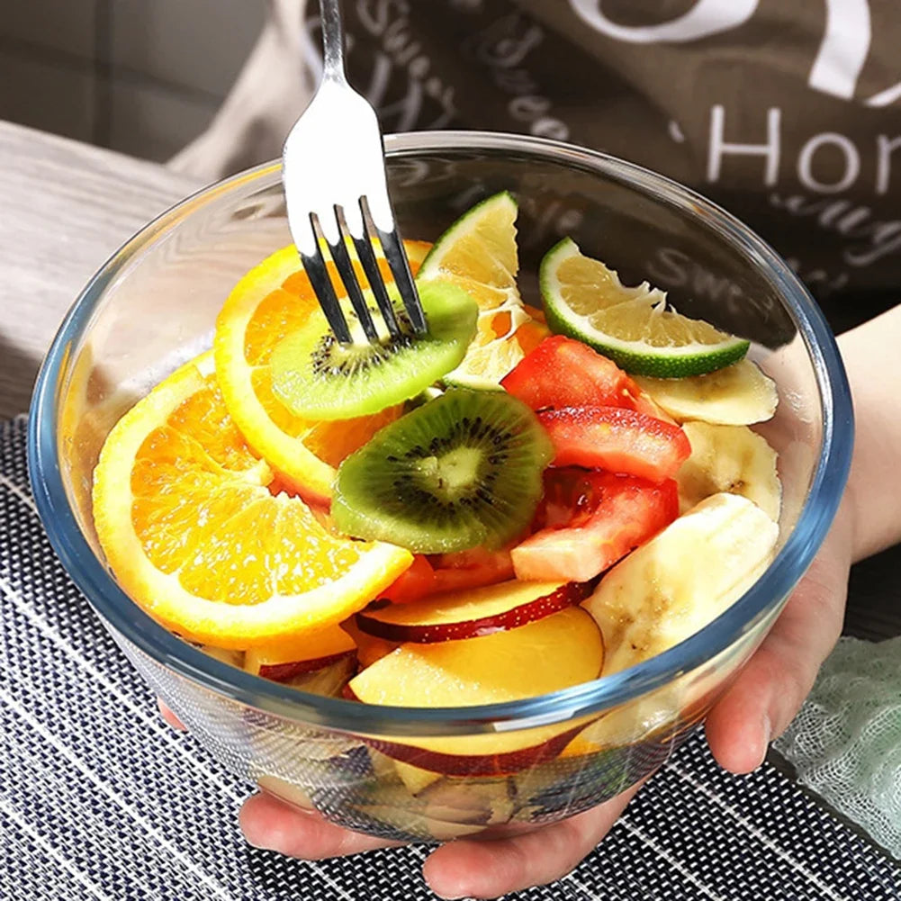 Clear Glass Mixing Bowl | Microwave & Dishwasher Safe, BPA-Free