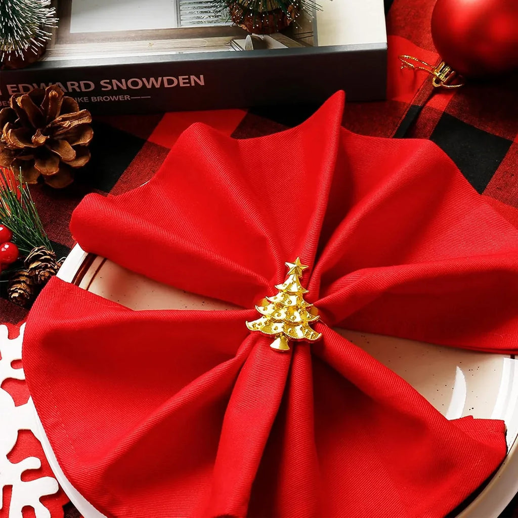 Napkin Rings Christmas Winter Wedding Gold Hemp Rope Metal Home Table
