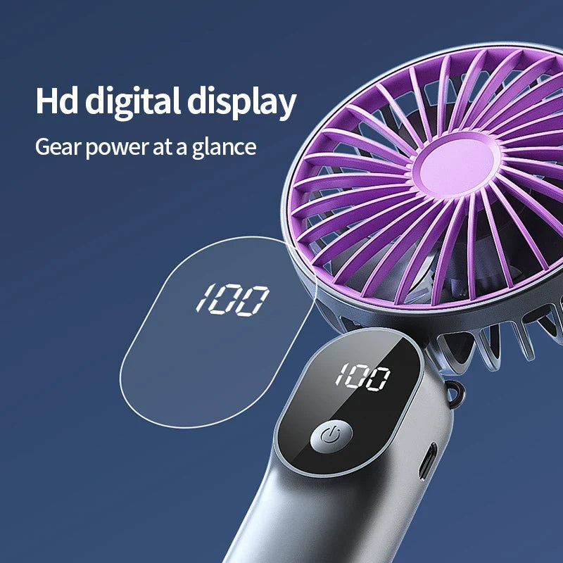 HOMEFISH Foldable Mini Handheld Fan | 6 Speed USB Rechargeable