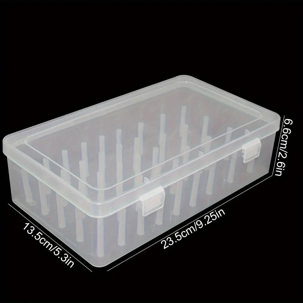 Clear Plastic Sewing Thread Storage Box 42 Slots Craft Spool Holder