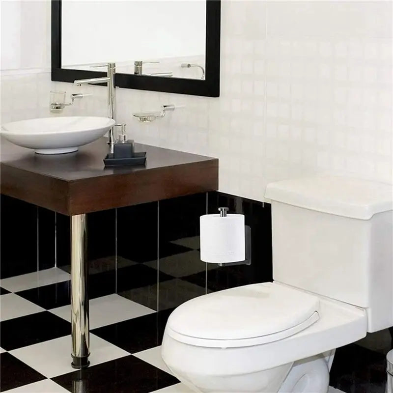 A36T-4X Toilet Paper Holder Self Adhesive Kitchen Washroom Roll No