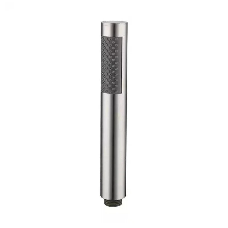 Stainless Steel Cylindrical Handheld Booster Shower Head Hotel Home