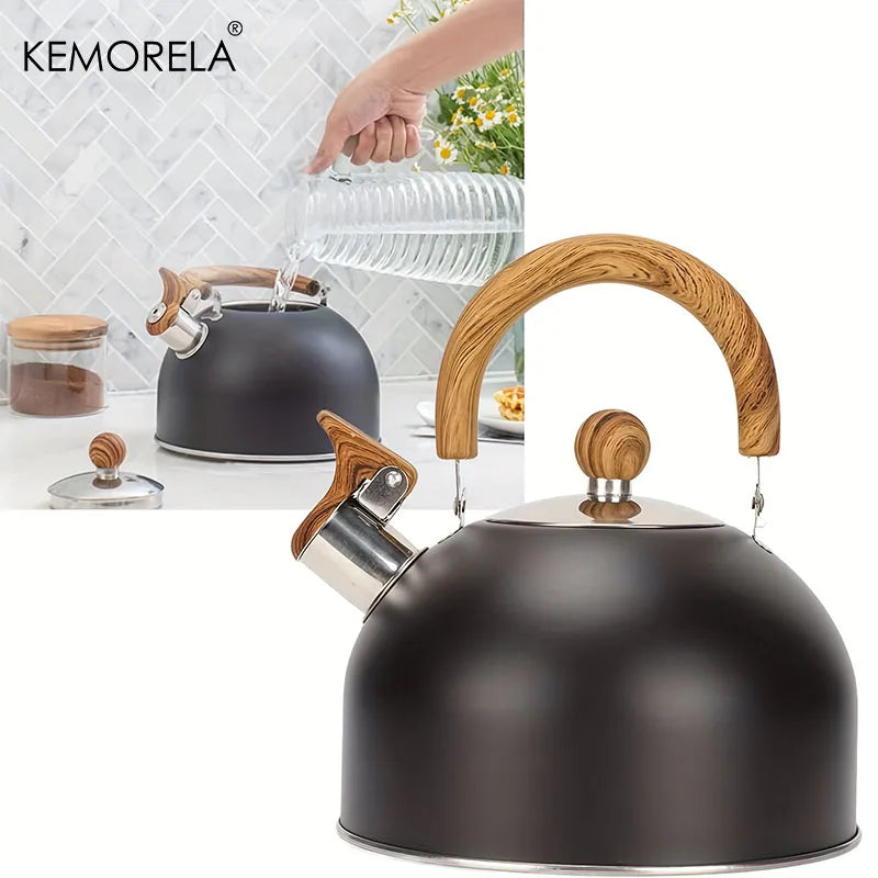 KEMORELA 2.5L Stainless Steel Whistle Kettle – Gas & Induction