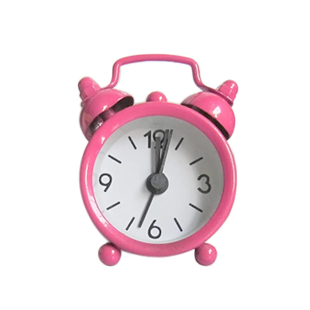 Retro Mini Double Bell Alarm Clock – Metal Desk & Travel
