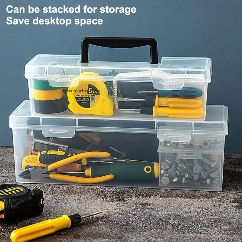 Transparent Portable Toolbox – Large Capacity Hardware Organizer