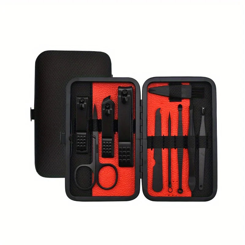 25-Piece Stainless Steel Manicure Set with Leather Travel Case