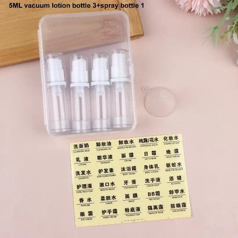 Airless Pump Bottle Set – Refillable Travel Containers 5/10/15ml