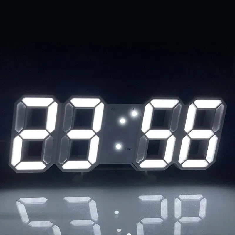 3D LED Digital Desk Clock – Alarm, Date & Temperature