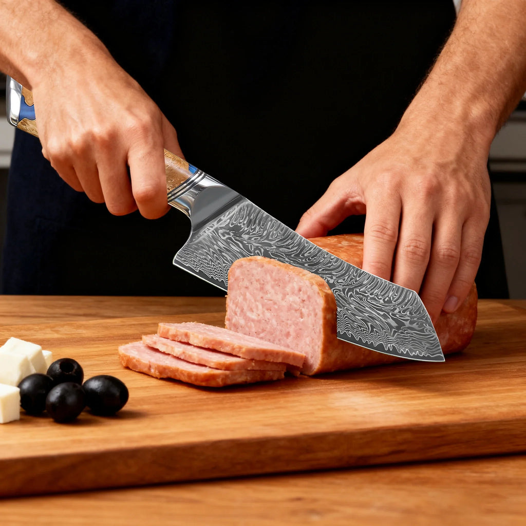 Kiritsuke Damascus Steel Chef Knife – Sharp 17.8cm Kitchen Knife