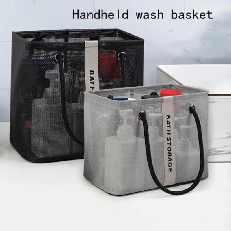 Portable Mesh Shower Tote Bag – Large Toiletry Organizer