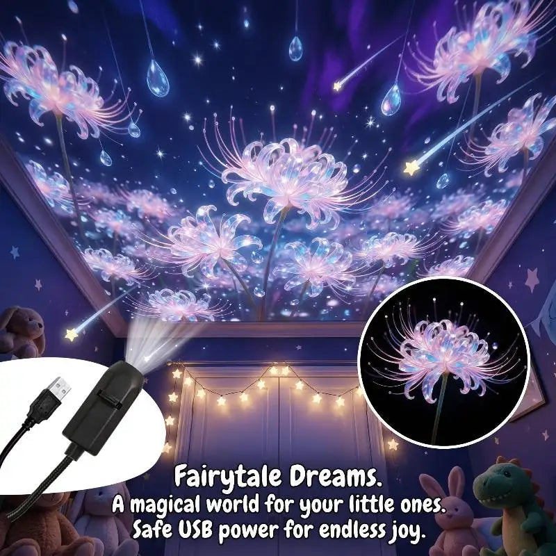 Floral Projection LED Night Light | 10 Patterns USB Powered