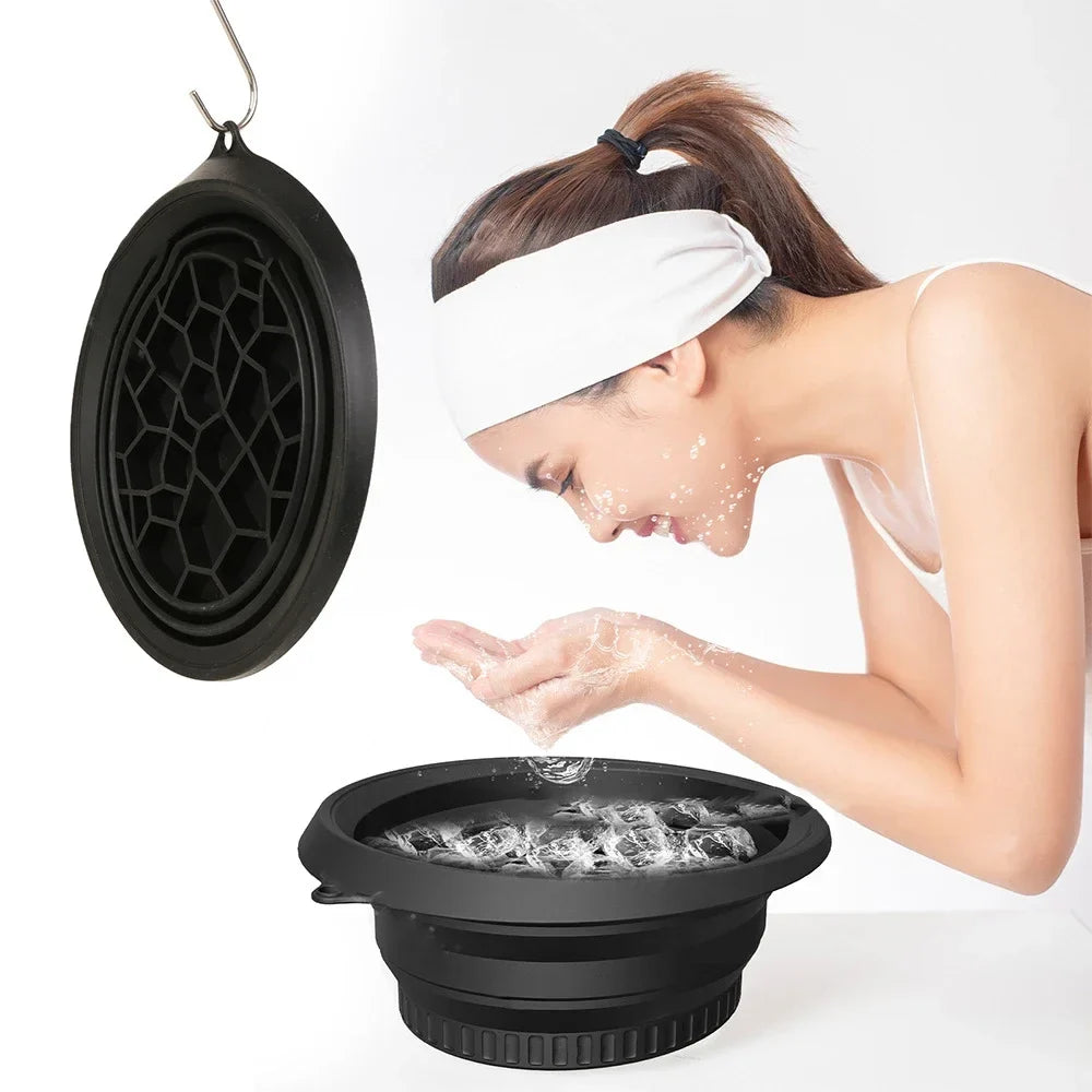 Foldable Silicone Ice Face Bath Bowl | Portable Skincare Basin