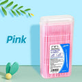 100-Pack Double Head Dental Toothpick Brush & Floss Picks