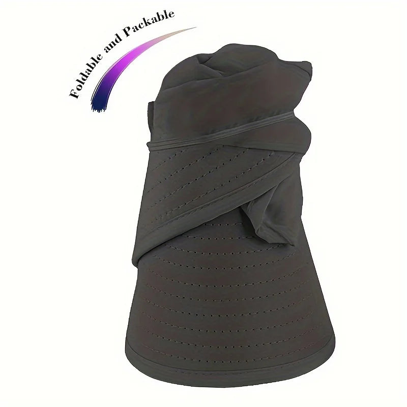 Women's Wide Brim Visor Hat – Foldable Lightweight Beach Cap