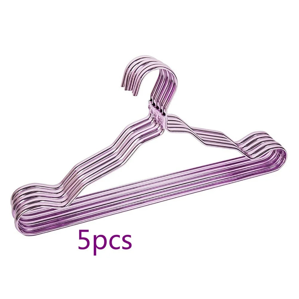 5-Pack Aluminum Clothes Hangers – Non-Slip Slim Closet Organizer