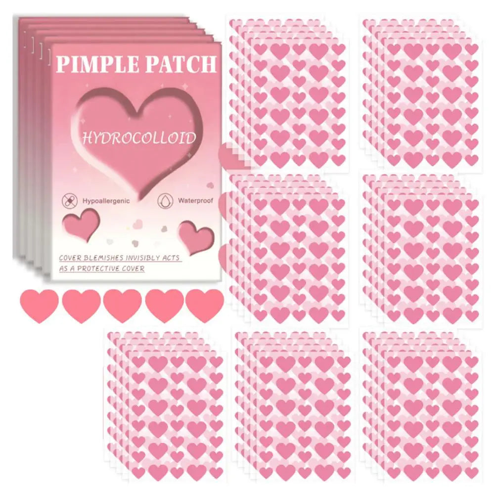 1080-Pc Heart-Shaped Hydrocolloid Pimple Patches for Teens