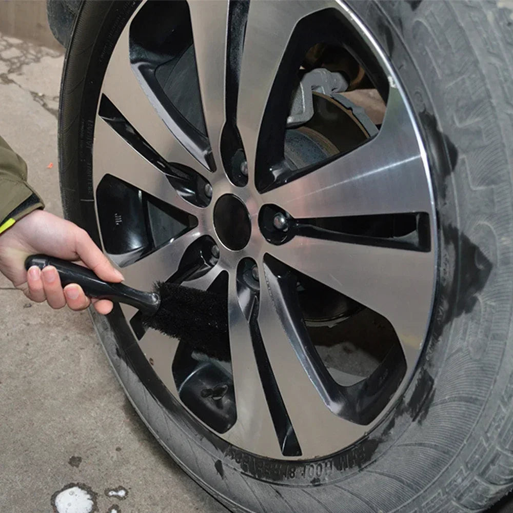 Car Wheel & Rim Detailing Brush | Tire Scrubber for Auto & Moto