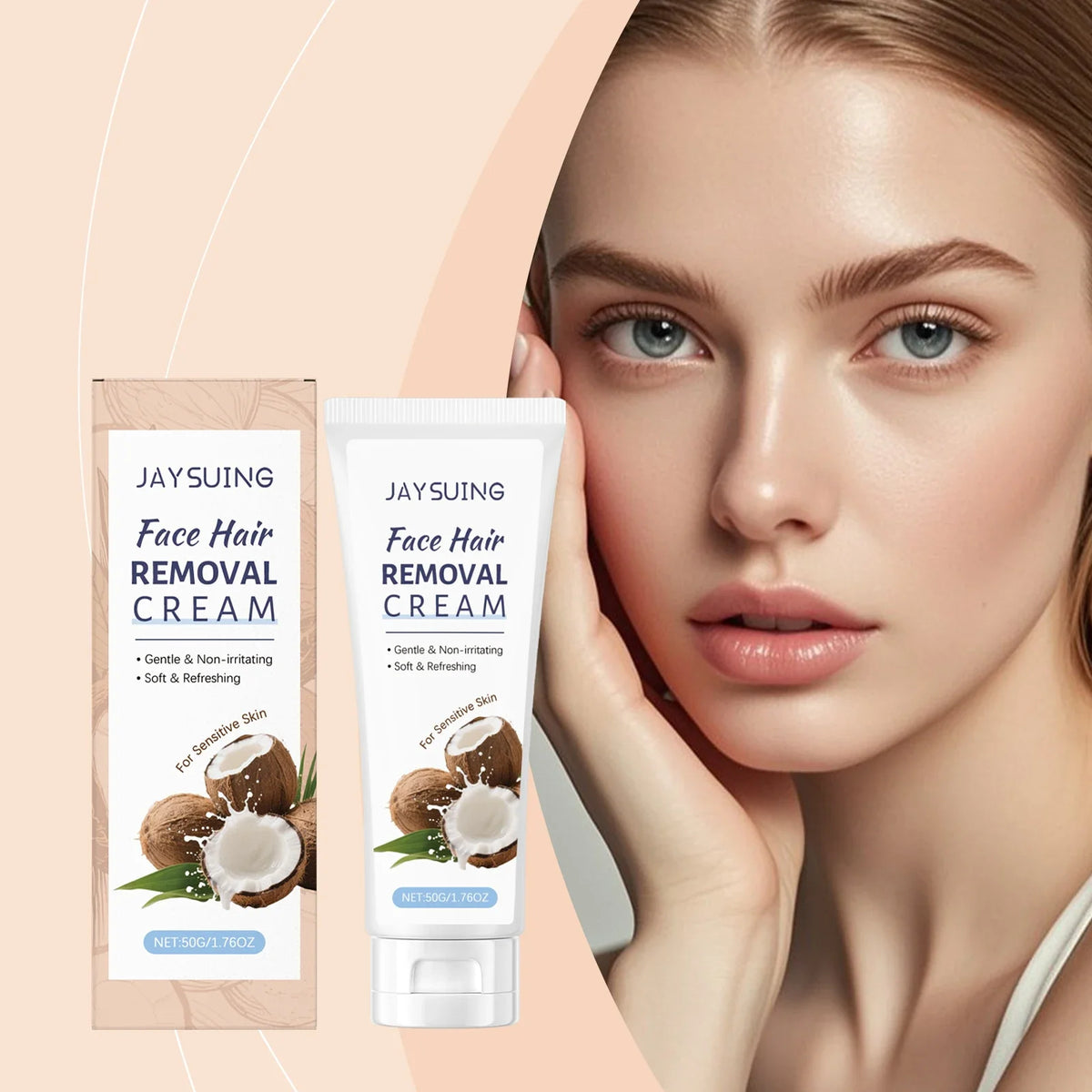 Jaysuing Coconut Facial Hair Removal Cream – 50g | Gentle